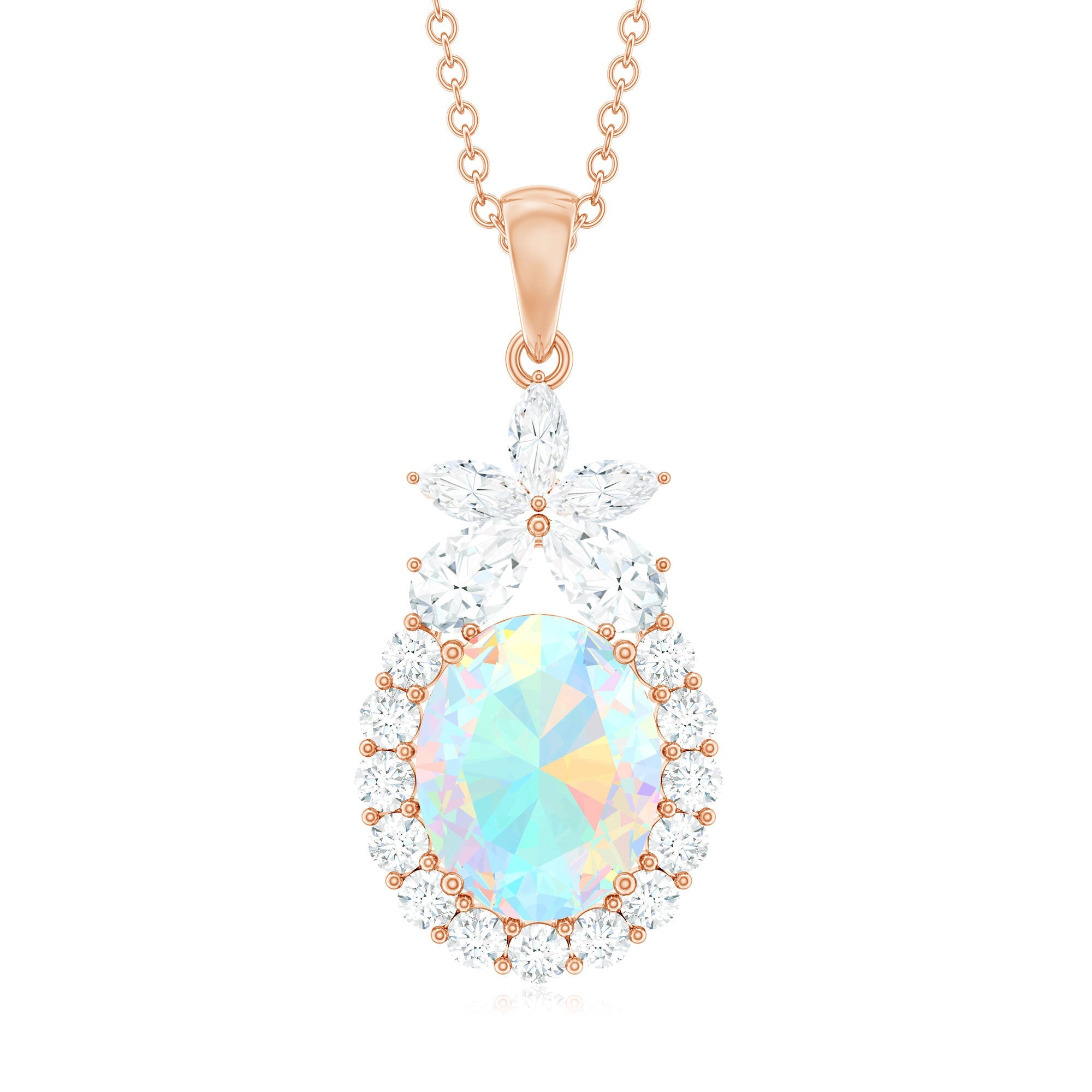 Certified Real 1 Carat Ethiopian Opal Statement Necklace