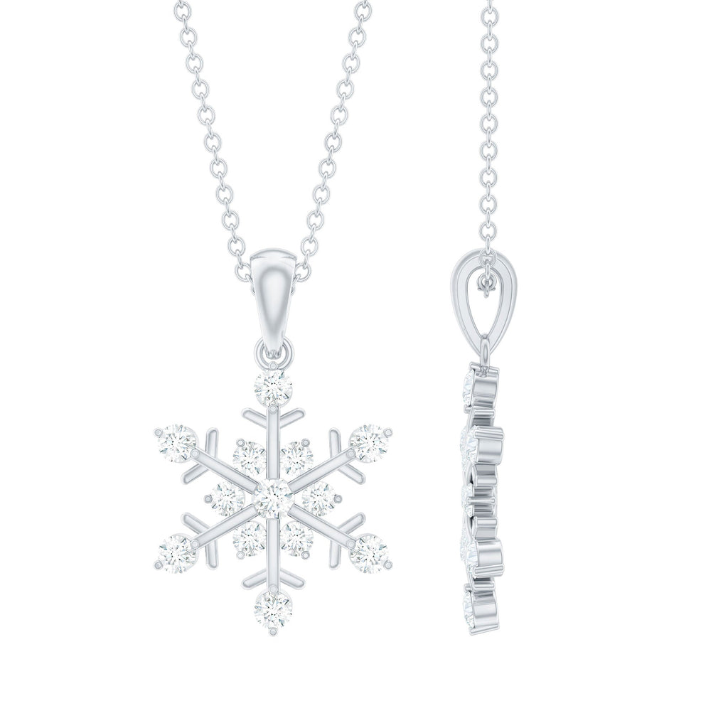 Lab Grown Diamond Christmas Snowflake Necklace