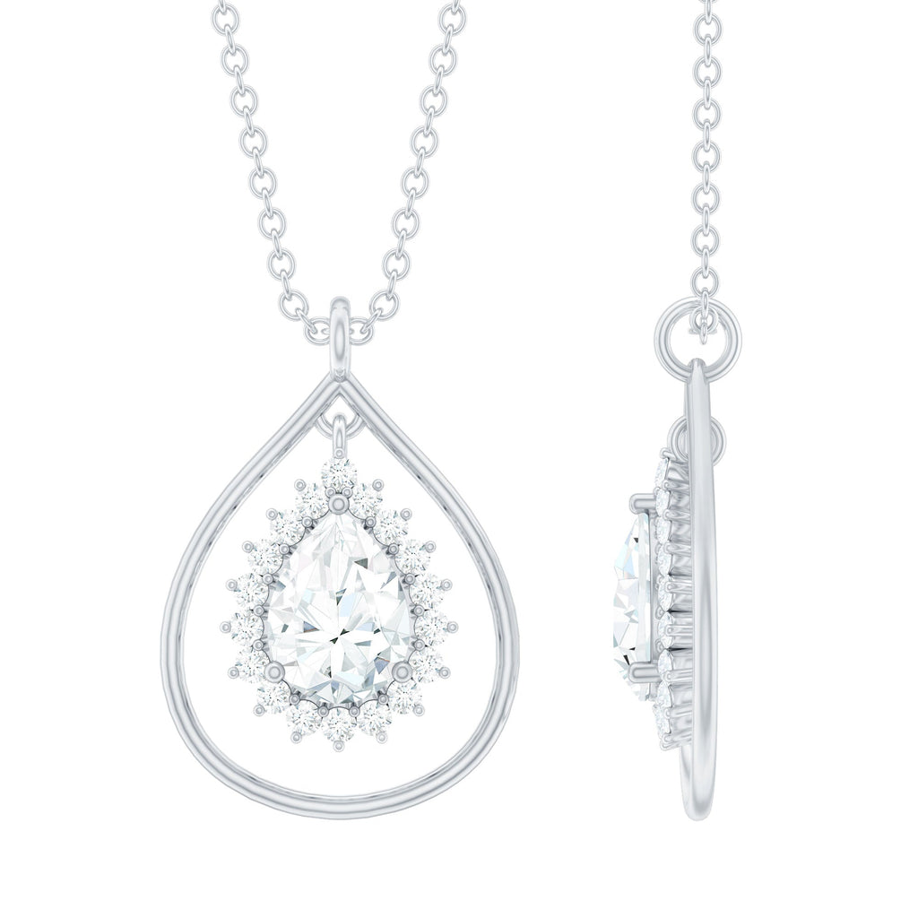 Pear Shape Lab Grown Diamond Teardrop Pendant Necklace