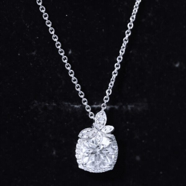 Certified 8 MM Moissanite Designer Necklace With Silver Chain