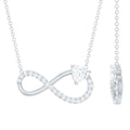Certified Moissanite Heart Infinity Necklace in Silver