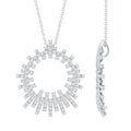 Womens Moissanite Designer Cocktail Necklace With Silver Chain