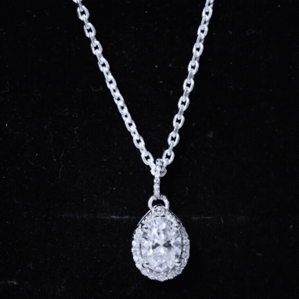 Certified Oval 6X8MM Moissanite Bridal Necklace For Wedding