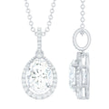 Certified Oval 6X8MM Moissanite Bridal Necklace For Wedding