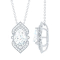 6X8 MM Pear Cut Moissanite Vintage Necklace