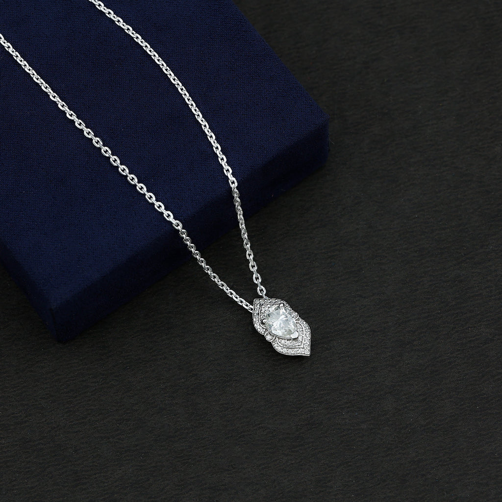 6X8 MM Pear Cut Moissanite Vintage Necklace