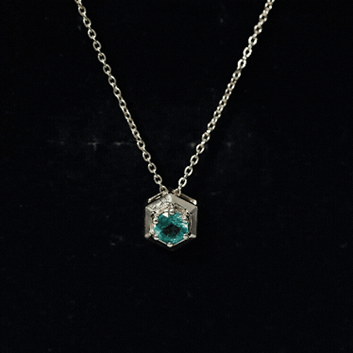 0.75 CT Antique Emerald Solitaire Pendant in 6 Prong Setting