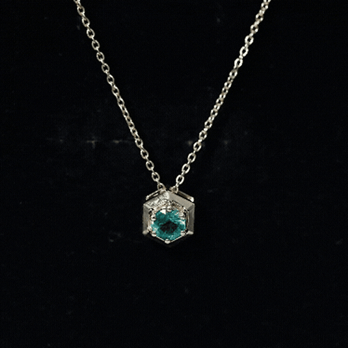 0.75 CT Antique Emerald Solitaire Pendant in 6 Prong Setting