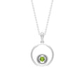Real Peridot Open Circle Pendant Necklace