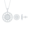 3 CT Classic Zircon Cluster Pendant and Earring Set