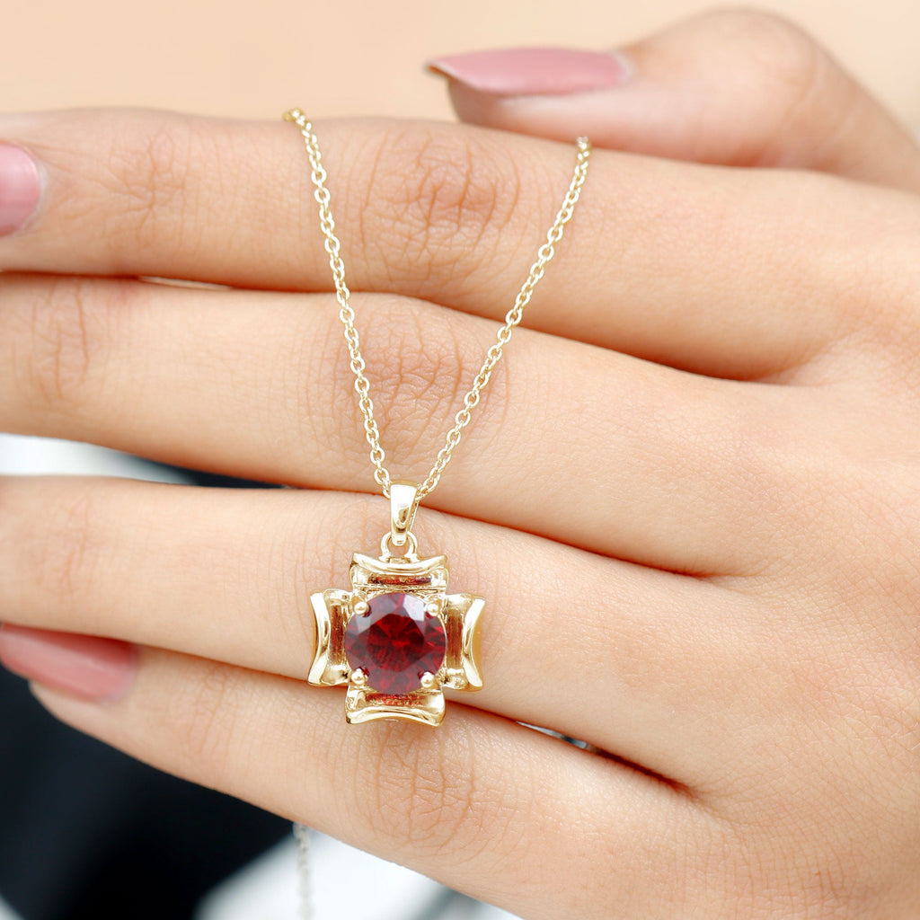 Lab Created Ruby Necklace and Earrings Set for Women