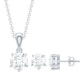 2 CT Round Shape Moissanite Solitaire Jewelry Set