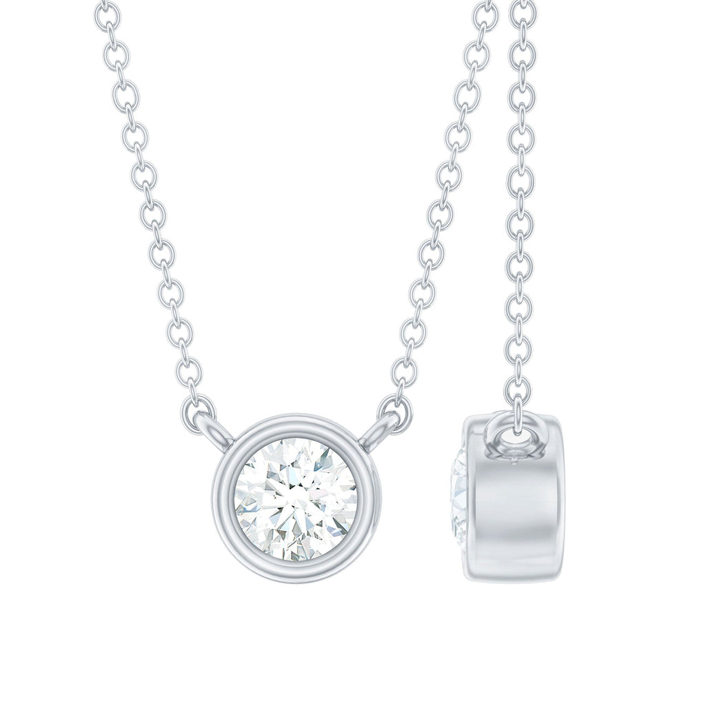 Half Carat Lab Grown Diamond Solitaire Necklace in Sterling Silver