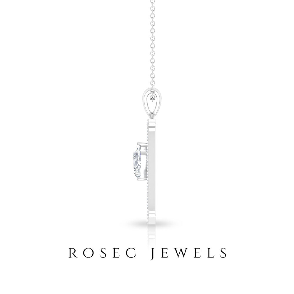 Initial A Pendant Necklace with Cubic Zirconia