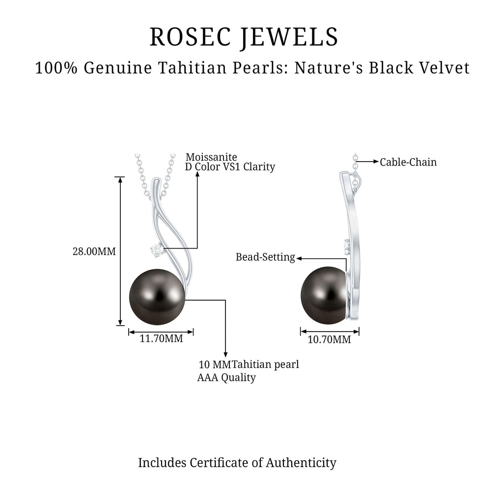 10MM Tahitian Pearl Drop Pendant with Hidden Bail