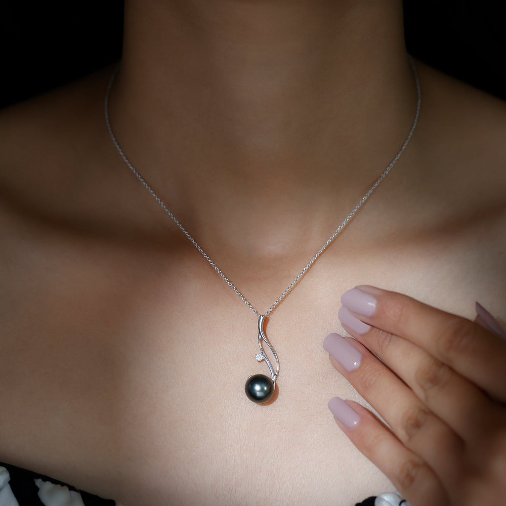 10MM Tahitian Pearl Drop Pendant with Hidden Bail