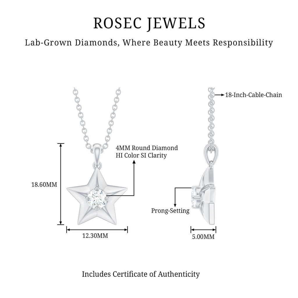 Certified Diamond Star Pendant Necklace