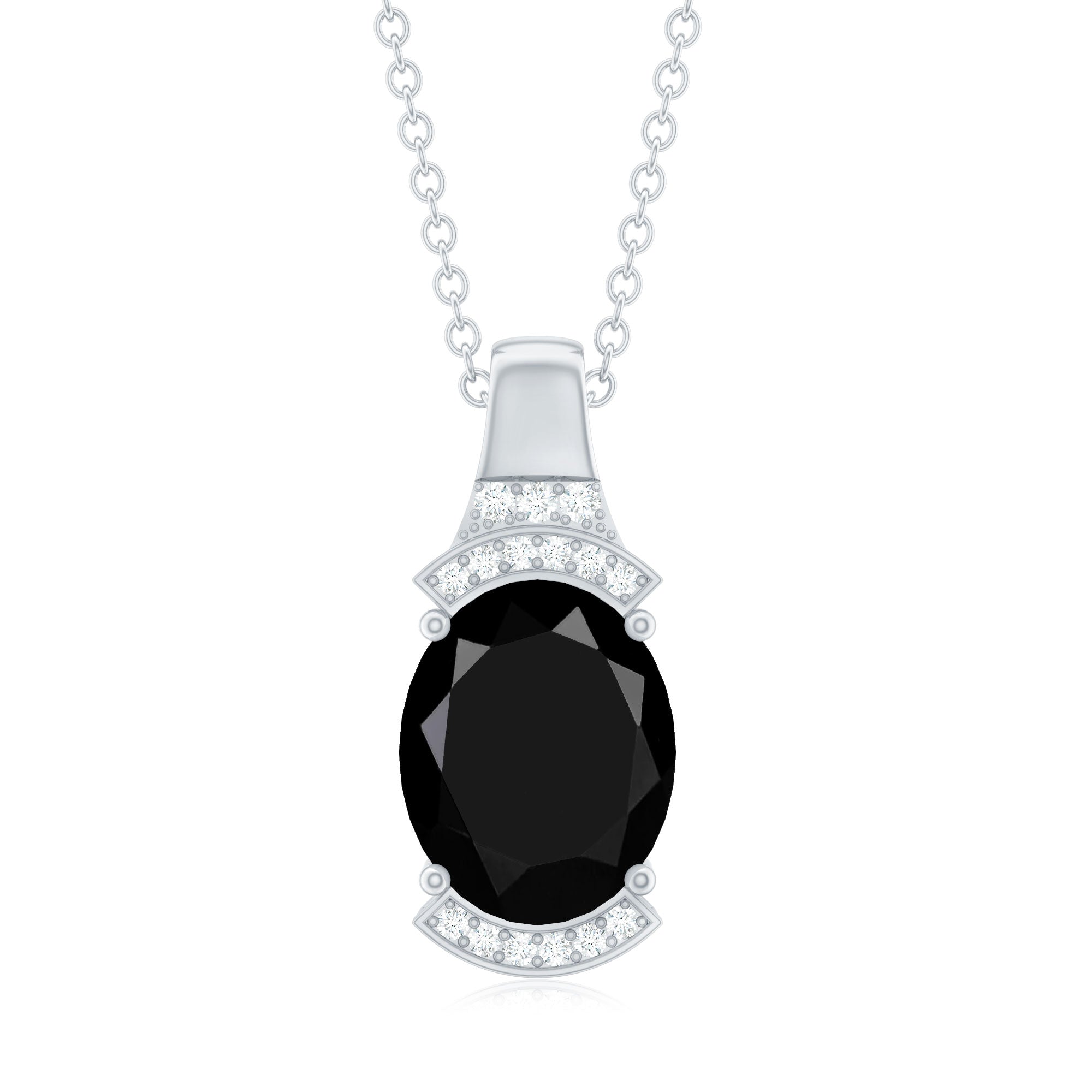 Certified 4.2 Carat Lab Grown Black and White Diamond Vintage Necklace