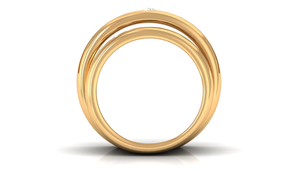 Designer Diamond Couple Band Ring in Flush Setting