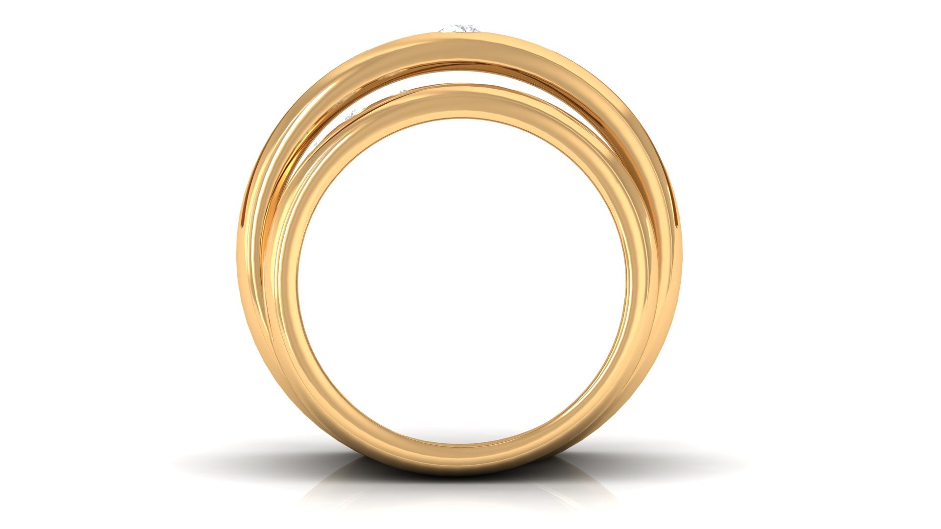 Designer Diamond Couple Band Ring in Flush Setting