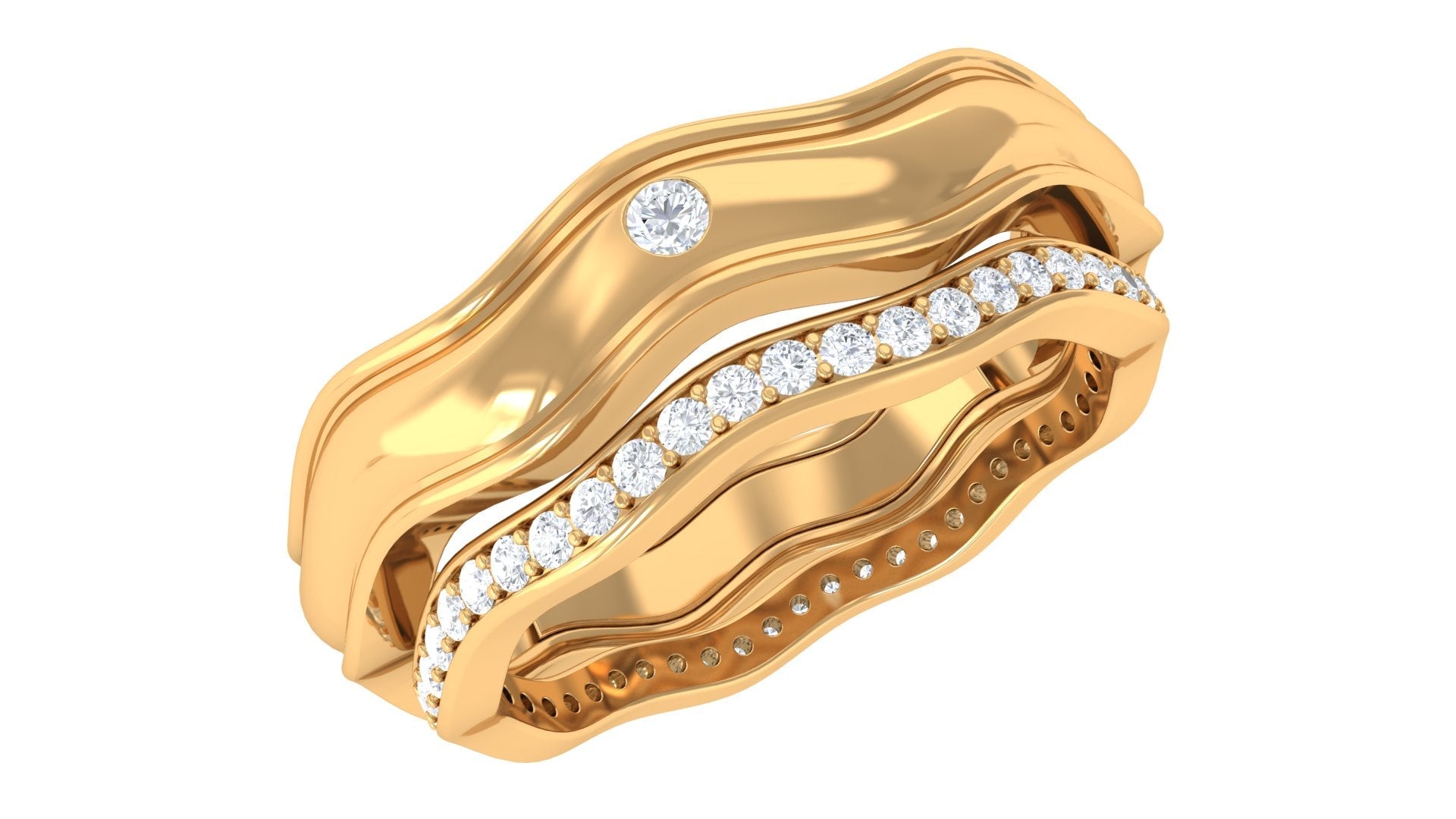1/4 CT Diamond Couple Band Ring Set for Him and Her in Other Setting