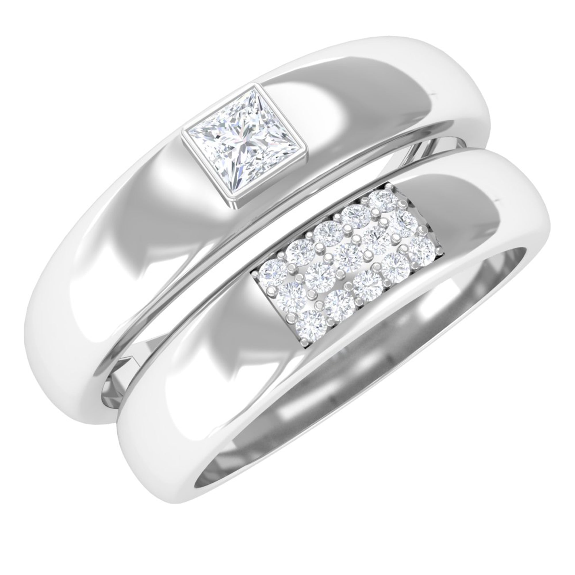 1/4 CT Certified Diamond Gold Couple Ring Set