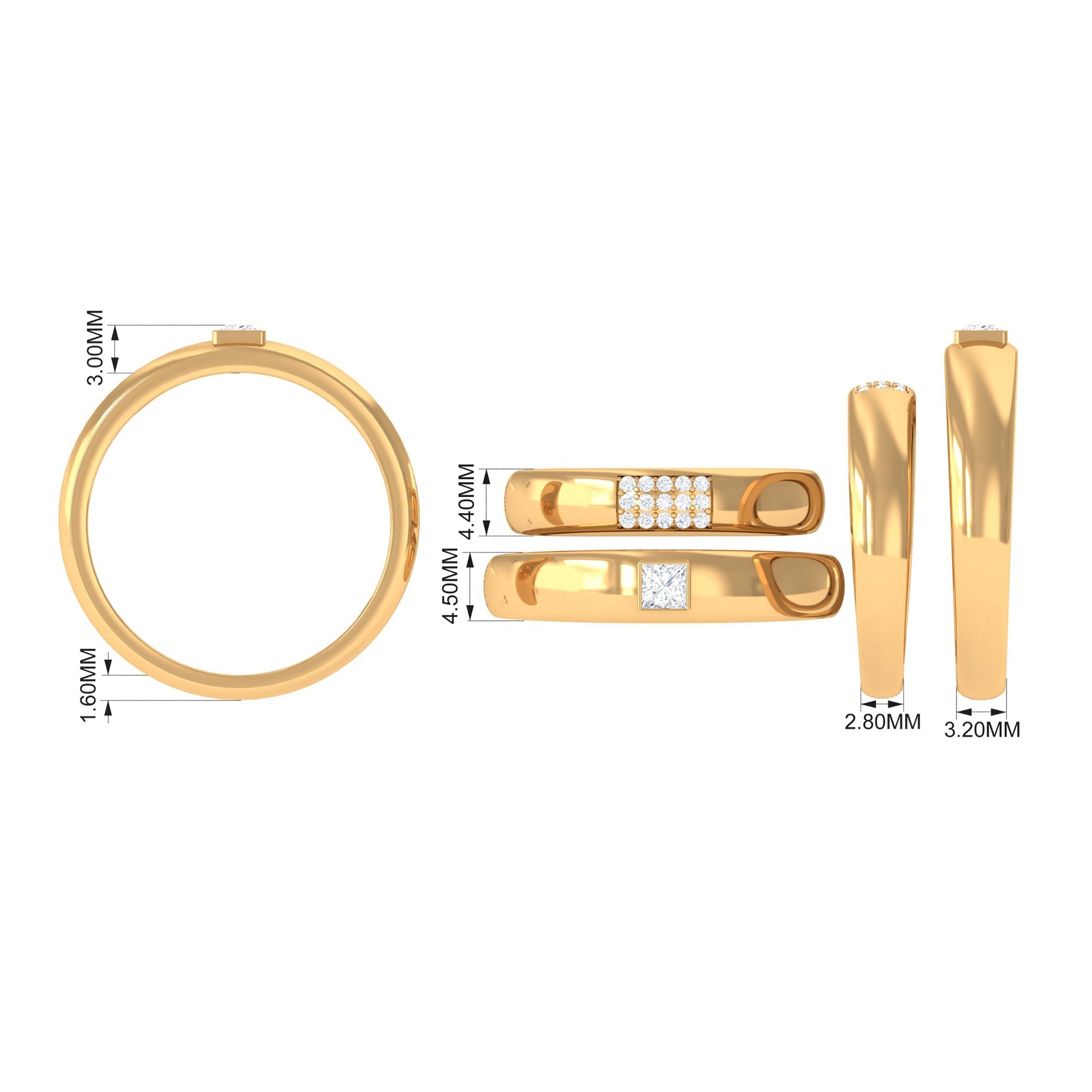 1/4 CT Certified Diamond Gold Couple Ring Set