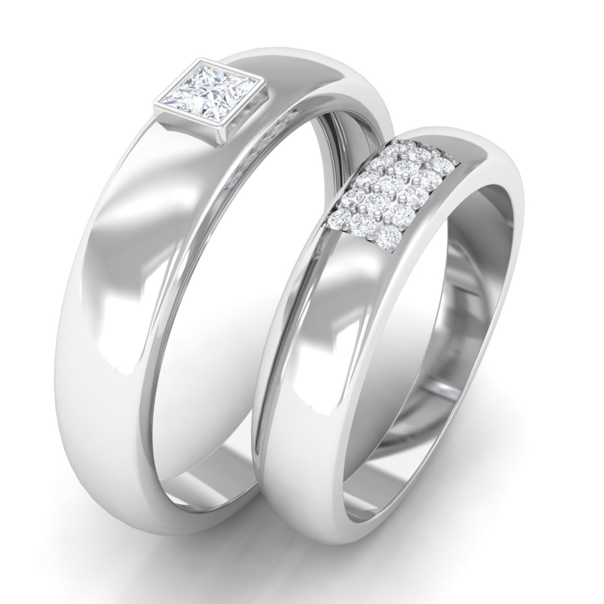 1/4 CT Certified Diamond Gold Couple Ring Set