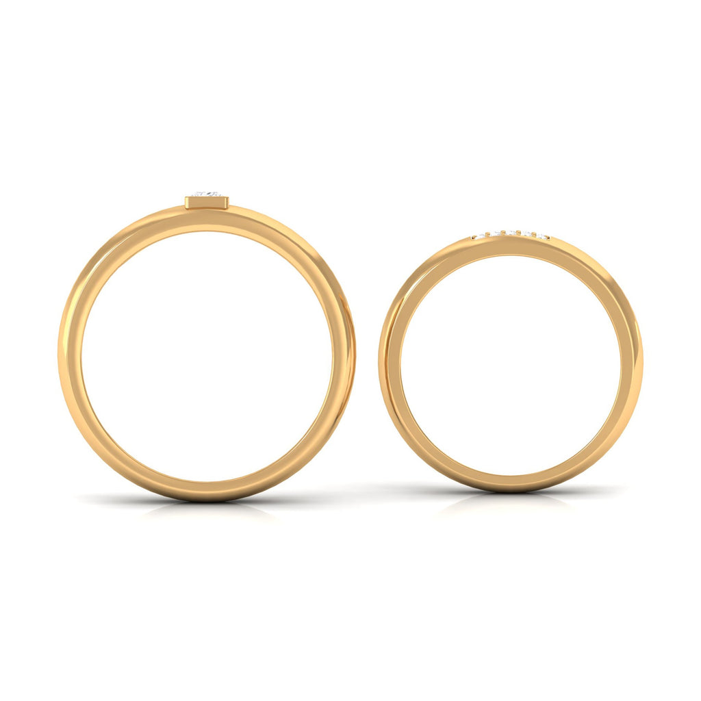 1/4 CT Certified Diamond Gold Couple Ring Set