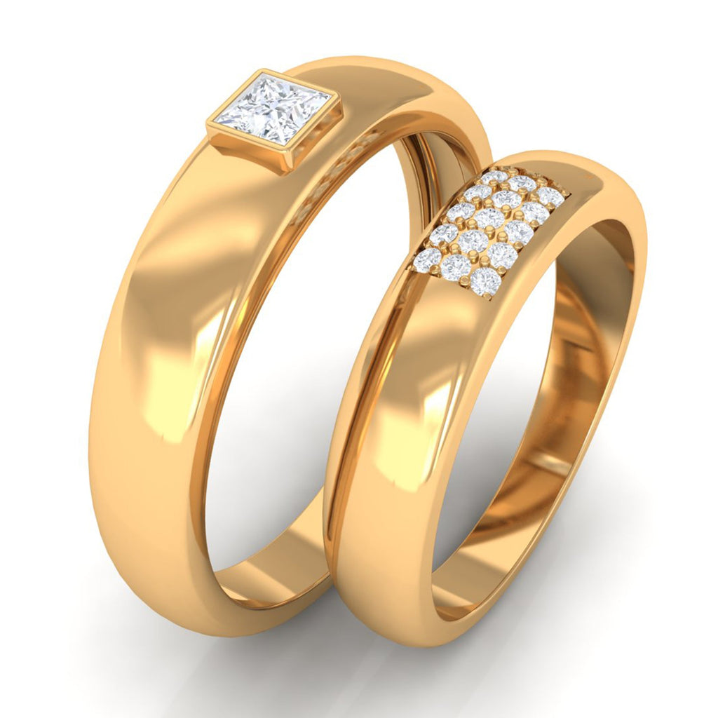 1/4 CT Certified Diamond Gold Couple Ring Set