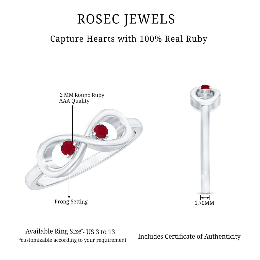 Ruby Infinity Promise Ring for Her