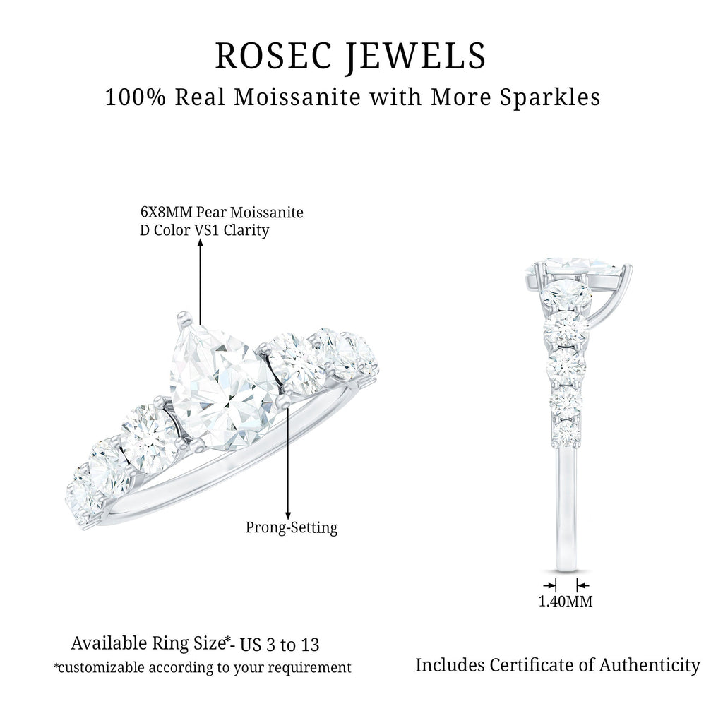 Perfect Pear Engagement Ring with Moissanite