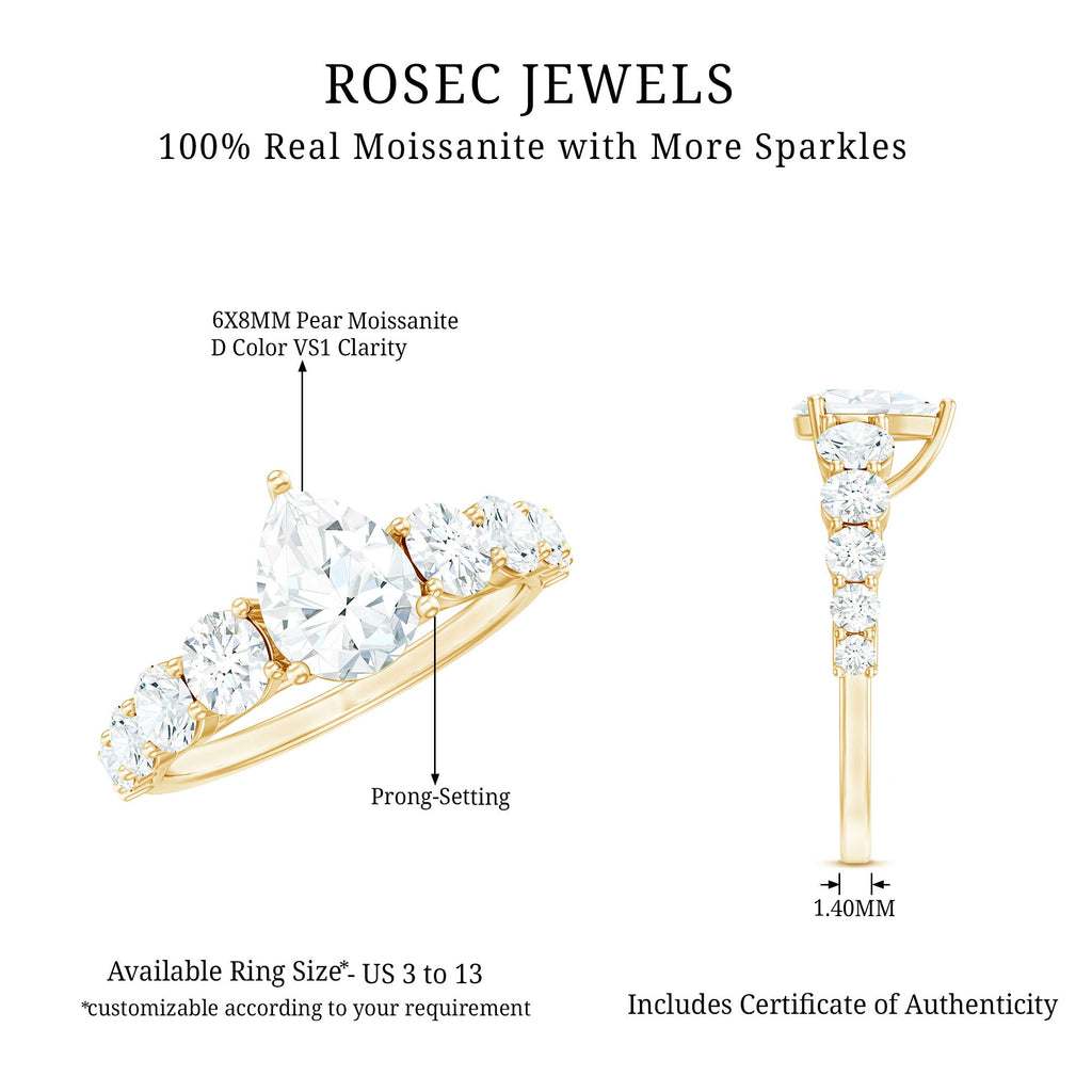 Perfect Pear Engagement Ring with Moissanite
