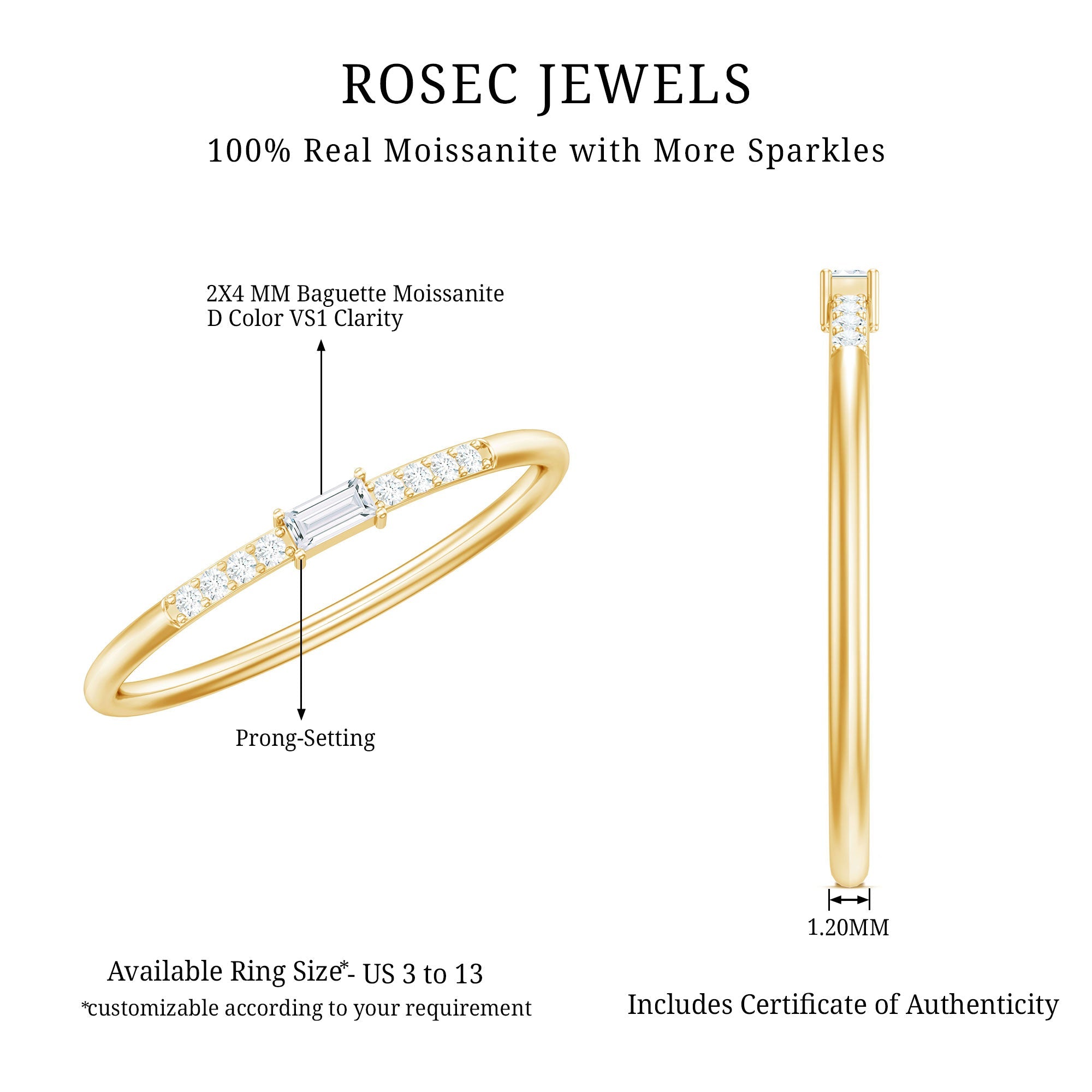 Moissanite Minimalist Stackable Promise Ring