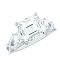 Asscher Cut Certified Moissanite Vintage Looking Engagement Ring