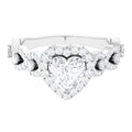 1.5 CT Heart Shape Moissanite Engagement Ring with Accent