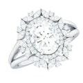 Certified Oval Cut Lab Diamond Statement Engagement Ring