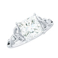 8 MM Princess Cut Moissanite Solitaire Engagement Celtic Ring