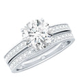 Certified 3 Carat Moissanite Wedding Bridal Ring Set in Sterling Silver
