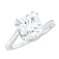 3.5 CT Moissanite Bypass Engagement Ring with Milgrain Detailing