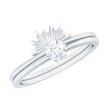 Certified Natural Diamond Promise Ring with Sunburst Enhancer