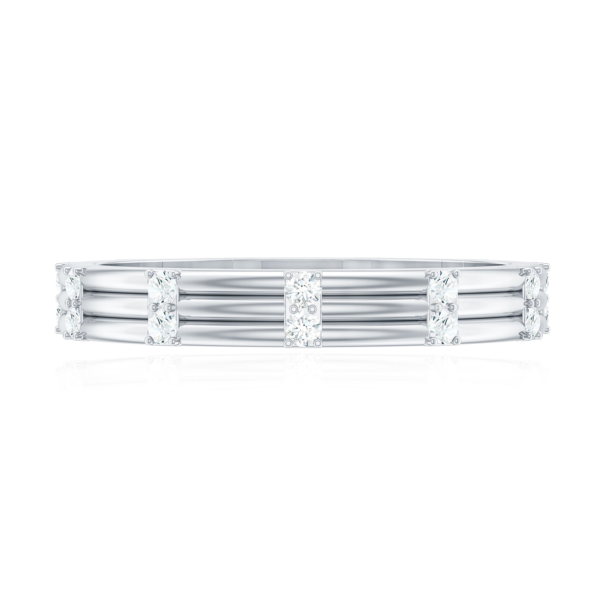 Simple Diamond Stackable Band Ring in Pave Setting