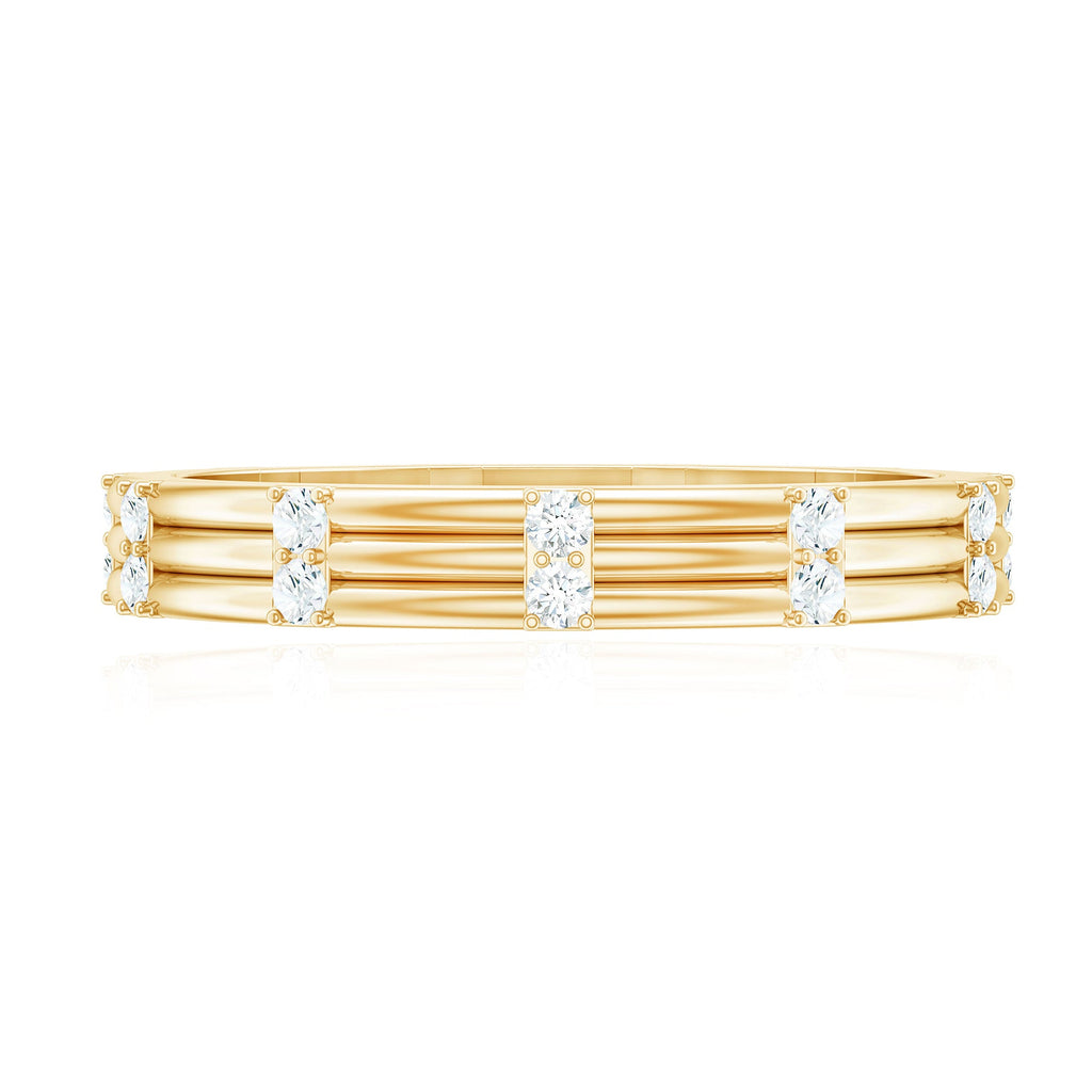 Simple Diamond Stackable Band Ring in Pave Setting