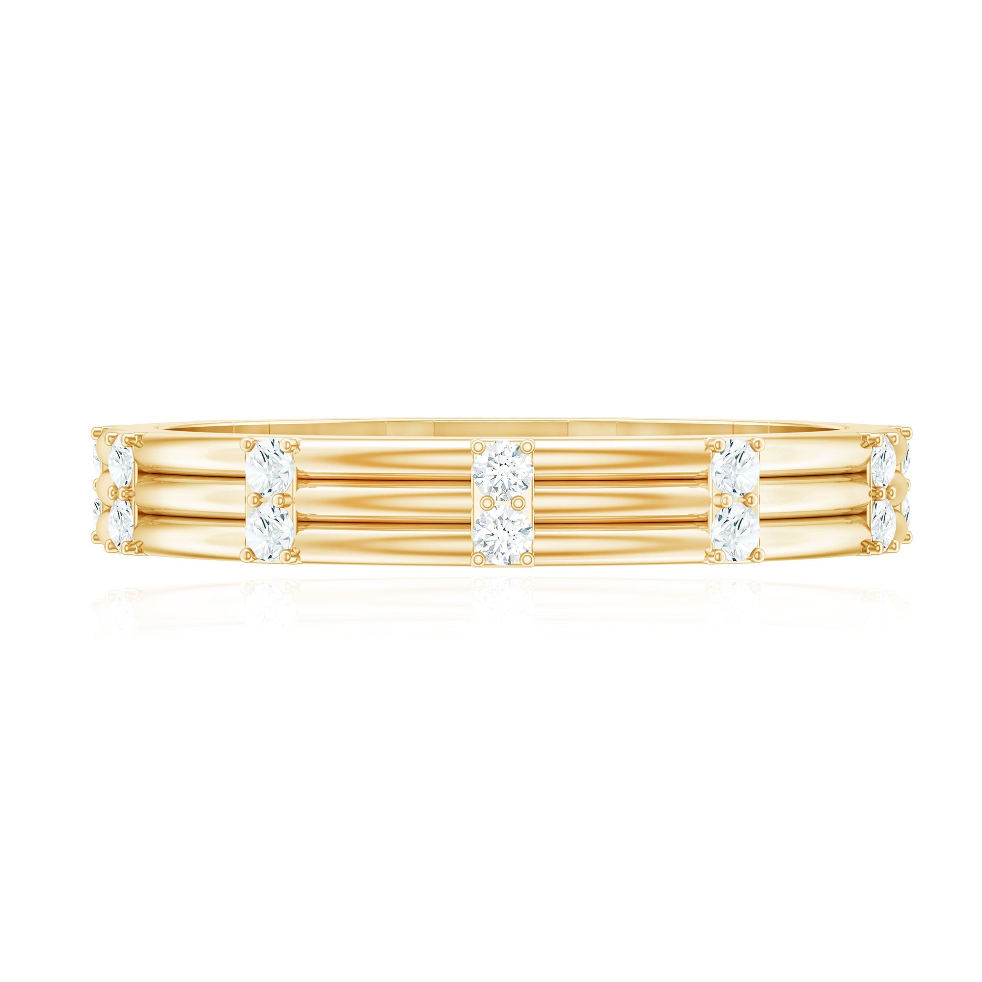 Simple Diamond Stackable Band Ring in Pave Setting