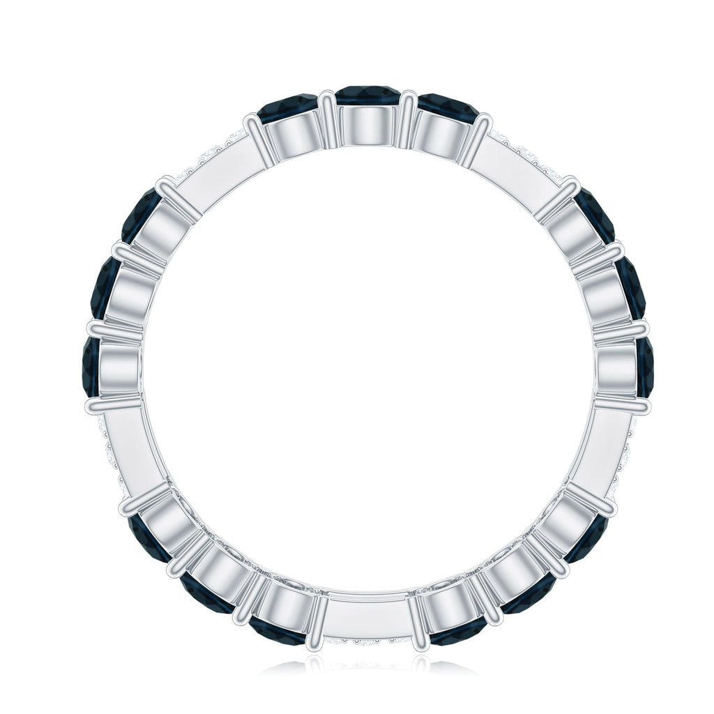 London Blue Topaz and Diamond Designer Full Eternity Band