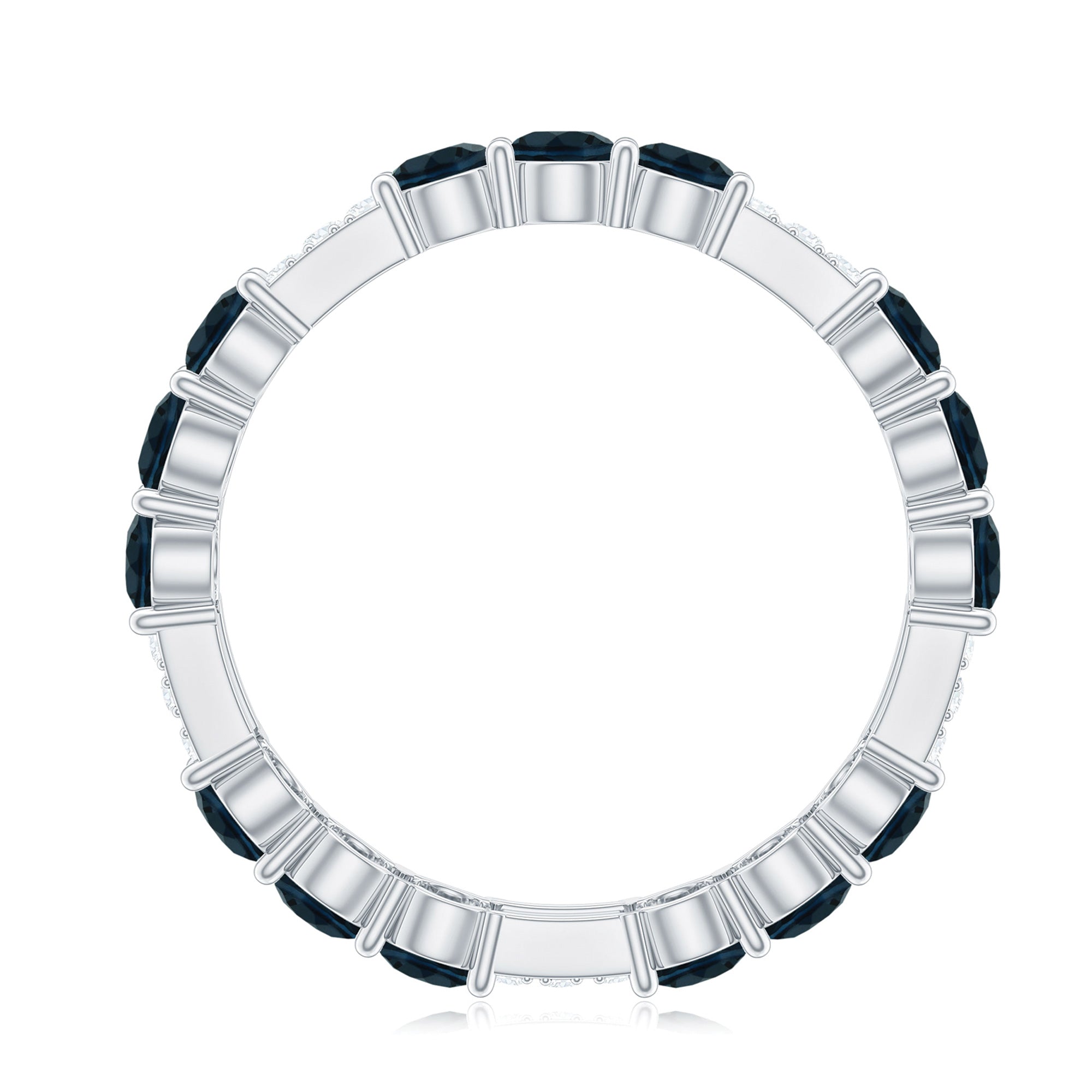 London Blue Topaz and Diamond Designer Full Eternity Band