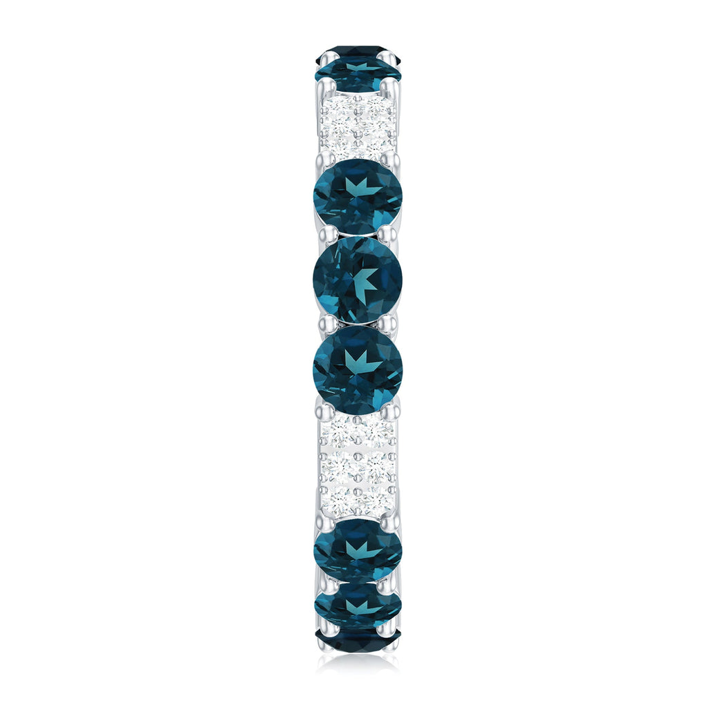 London Blue Topaz and Diamond Designer Full Eternity Band
