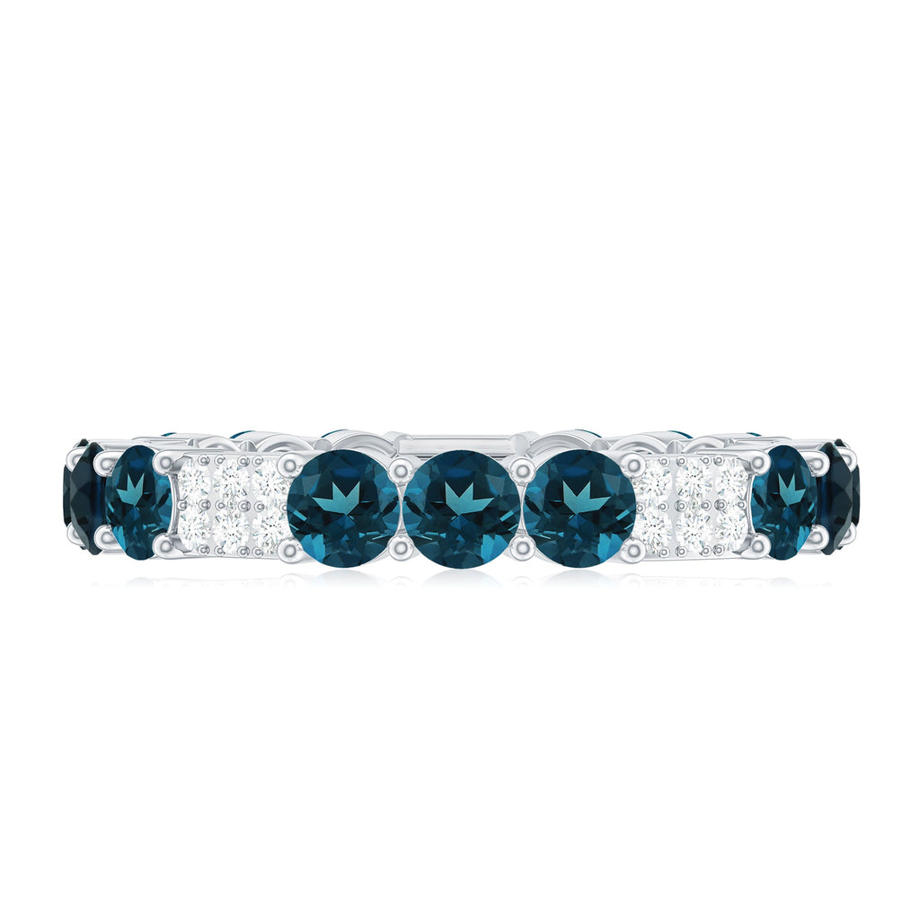 London Blue Topaz and Diamond Designer Full Eternity Band