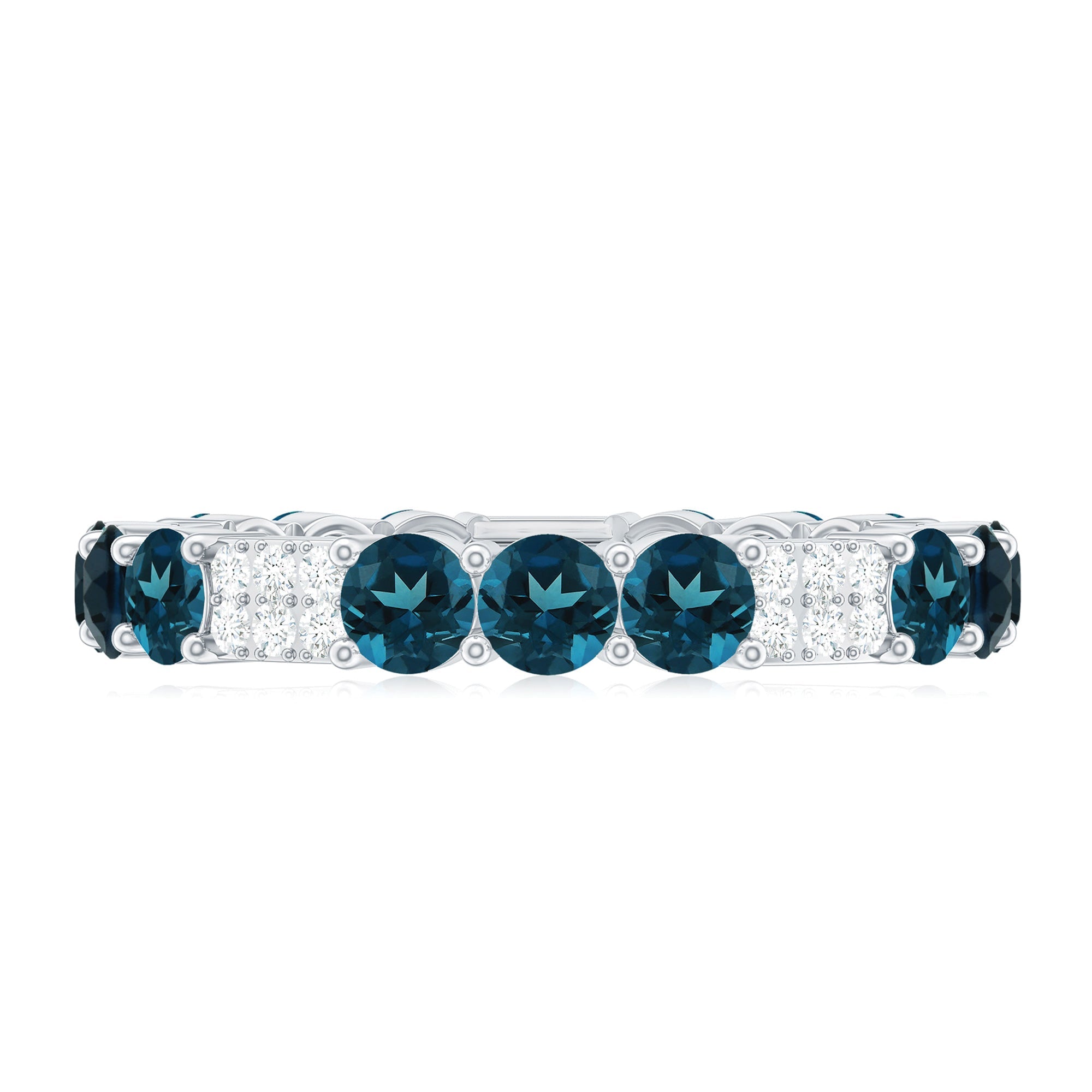 London Blue Topaz and Diamond Designer Full Eternity Band