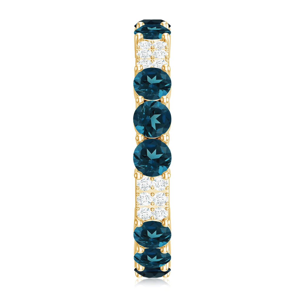 London Blue Topaz and Diamond Designer Full Eternity Band
